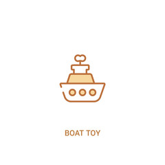 boat toy concept 2 colored icon. simple line element illustration. outline brown boat toy symbol. can be used for web and mobile ui/ux.