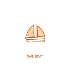 sail boat concept 2 colored icon. simple line element illustration. outline brown sail boat symbol. can be used for web and mobile ui/ux.