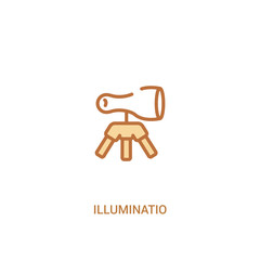 illuminatio concept 2 colored icon. simple line element illustration. outline brown illuminatio symbol. can be used for web and mobile ui/ux.