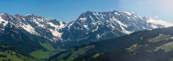 Panoramic view at the Hochkönig mountains