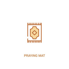 praying mat concept 2 colored icon. simple line element illustration. outline brown praying mat symbol. can be used for web and mobile ui/ux.