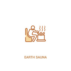 earth sauna concept 2 colored icon. simple line element illustration. outline brown earth sauna symbol. can be used for web and mobile ui/ux.