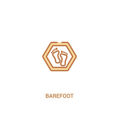 barefoot concept 2 colored icon. simple line element illustration. outline brown barefoot symbol. can be used for web and mobile ui/ux.