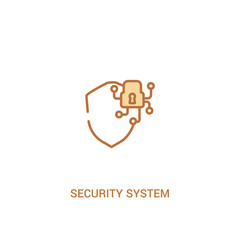 security system concept 2 colored icon. simple line element illustration. outline brown security system symbol. can be used for web and mobile ui/ux.