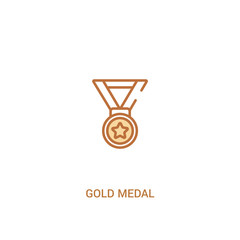 gold medal concept 2 colored icon. simple line element illustration. outline brown gold medal symbol. can be used for web and mobile ui/ux.