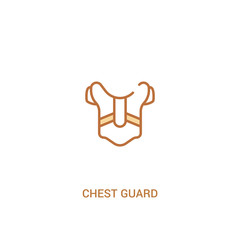chest guard concept 2 colored icon. simple line element illustration. outline brown chest guard symbol. can be used for web and mobile ui/ux.