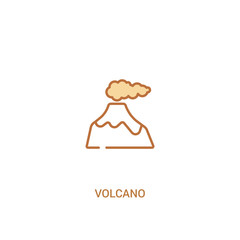 volcano concept 2 colored icon. simple line element illustration. outline brown volcano symbol. can be used for web and mobile ui/ux.