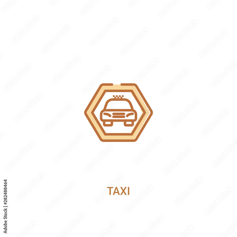 Aufkleber taxi concept 2 colored icon. simple line element illustration. outline brown taxi symbol. can be use