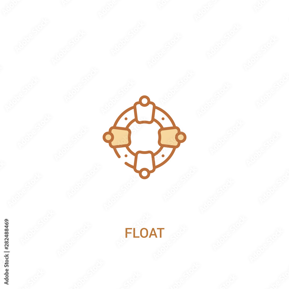 Poster float concept 2 colored icon. simple line element illustration. outline brown float symbol. can be u