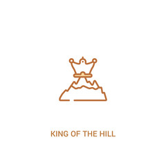 king of the hill concept 2 colored icon. simple line element illustration. outline brown king of the hill symbol. can be used for web and mobile ui/ux.