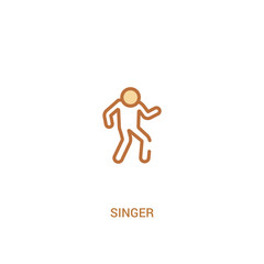 singer concept 2 colored icon. simple line element illustration. outline brown singer symbol. can be used for web and mobile ui/ux.