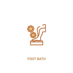 foot bath concept 2 colored icon. simple line element illustration. outline brown foot bath symbol. can be used for web and mobile ui/ux.