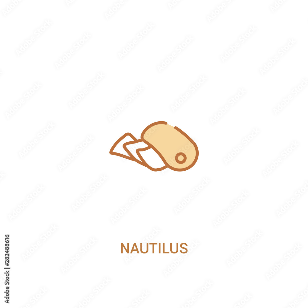 Poster nautilus concept 2 colored icon. simple line element illustration. outline brown nautilus symbol. ca