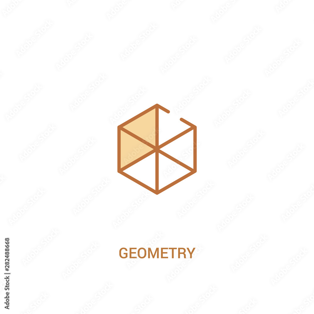 Poster geometry concept 2 colored icon. simple line element illustration. outline brown geometry symbol. ca