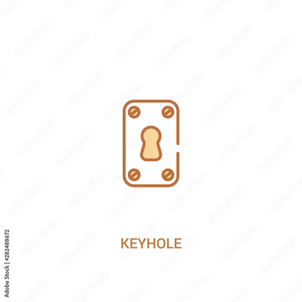 Poster keyhole concept 2 colored icon. simple line element illustration. outline brown keyhole symbol. can 