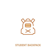 student backpack concept 2 colored icon. simple line element illustration. outline brown student backpack symbol. can be used for web and mobile ui/ux.