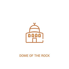 dome of the rock concept 2 colored icon. simple line element illustration. outline brown dome of the rock symbol. can be used for web and mobile ui/ux.