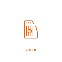 zither concept 2 colored icon. simple line element illustration. outline brown zither symbol. can be used for web and mobile ui/ux.