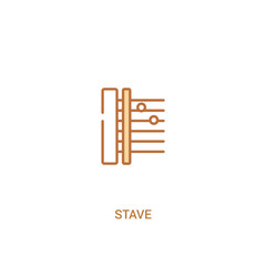 stave concept 2 colored icon. simple line element illustration. outline brown stave symbol. can be used for web and mobile ui/ux.