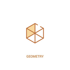 geometry concept 2 colored icon. simple line element illustration. outline brown geometry symbol. can be used for web and mobile ui/ux.