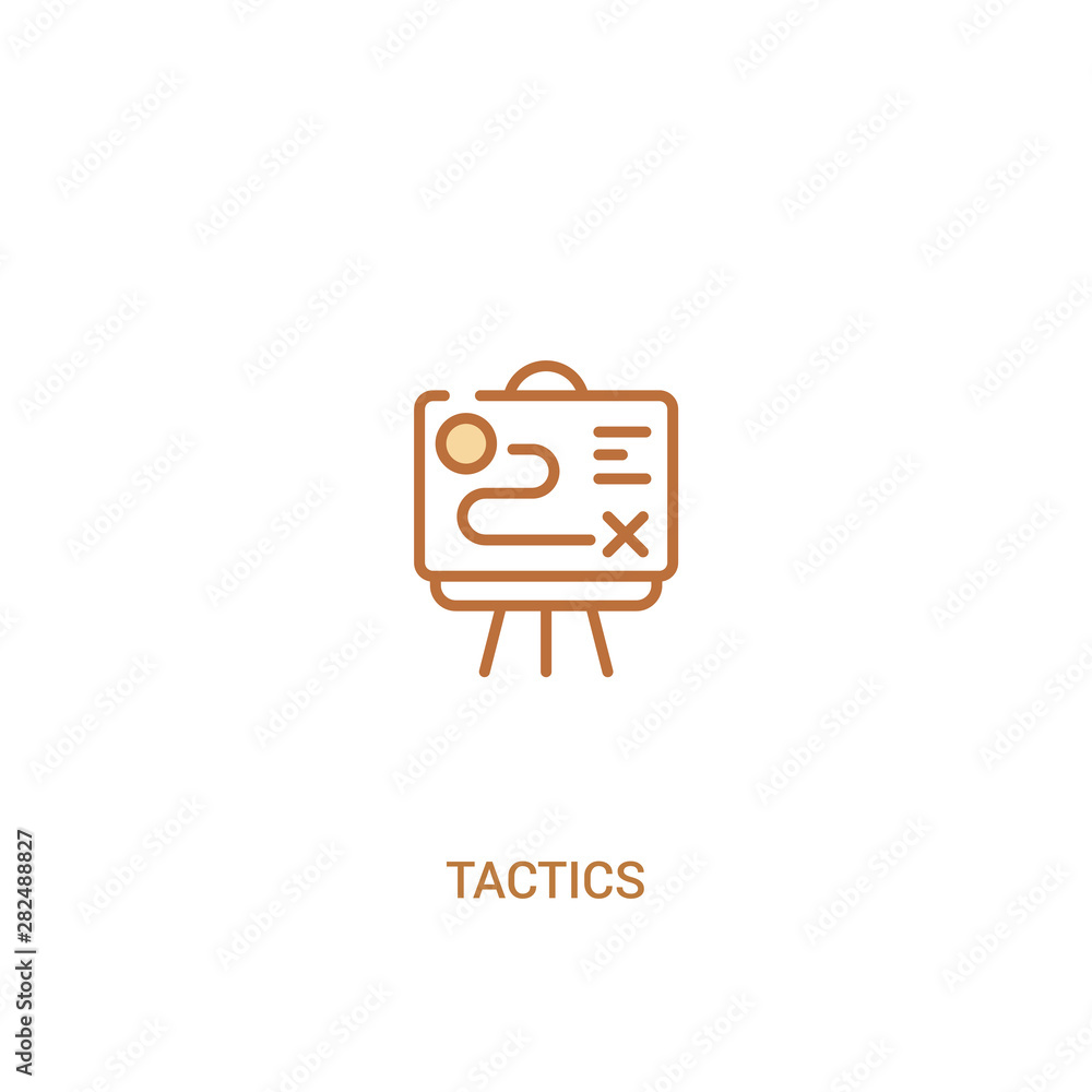 Poster tactics concept 2 colored icon. simple line element illustration. outline brown tactics symbol. can 