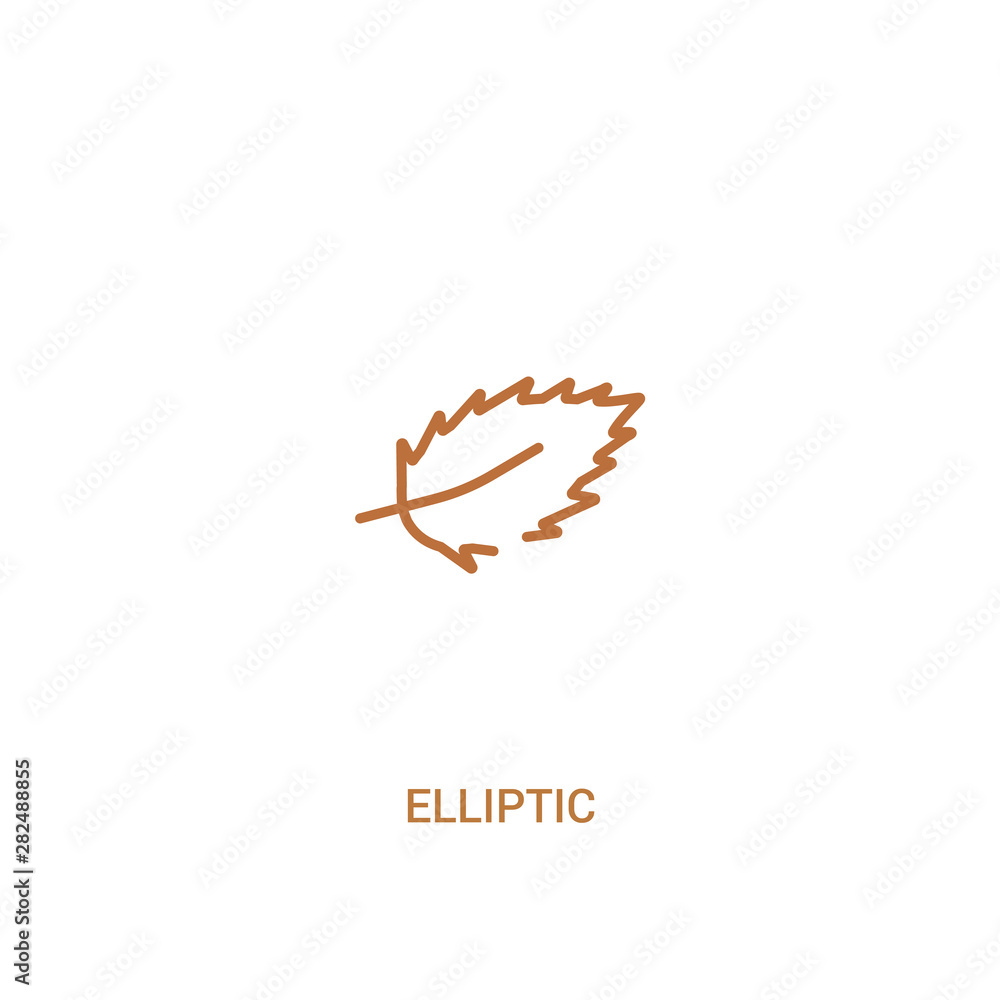 Poster elliptic concept 2 colored icon. simple line element illustration. outline brown elliptic symbol. ca