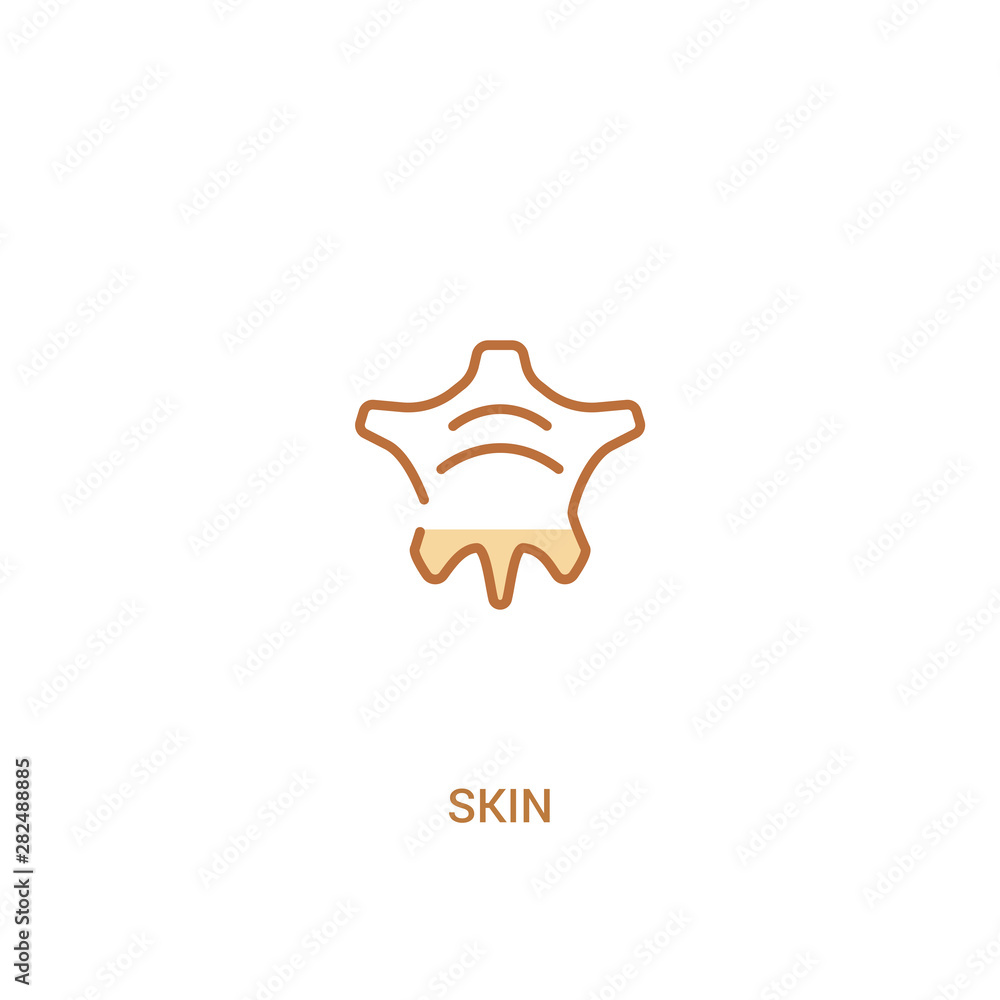 Poster skin concept 2 colored icon. simple line element illustration. outline brown skin symbol. can be use