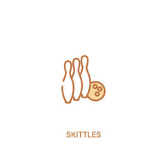 Obraz premium skittles concept 2 colored icon. simple line element illustration. outline brown skittles symbol. can be used for web and mobile ui/ux.