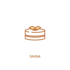 sauna concept 2 colored icon. simple line element illustration. outline brown sauna symbol. can be used for web and mobile ui/ux.