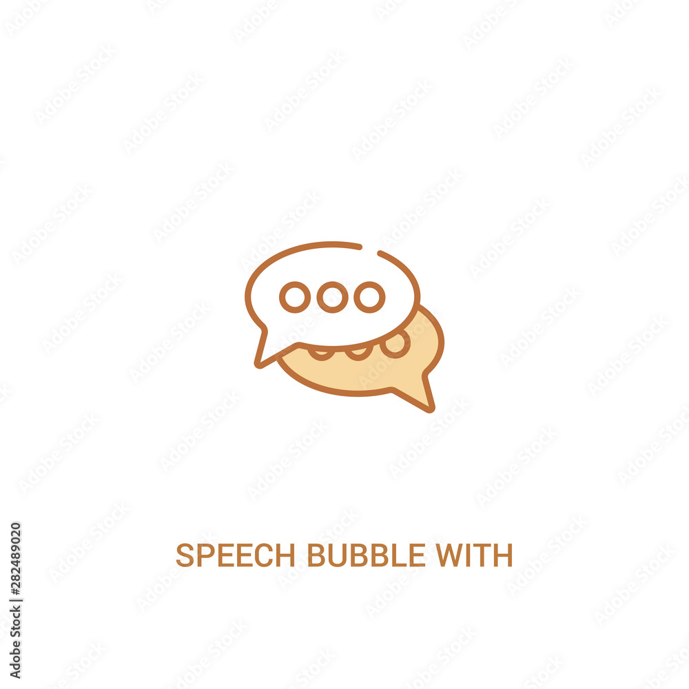 Poster speech bubble with ellipsis concept 2 colored icon. simple line element illustration. outline brown 