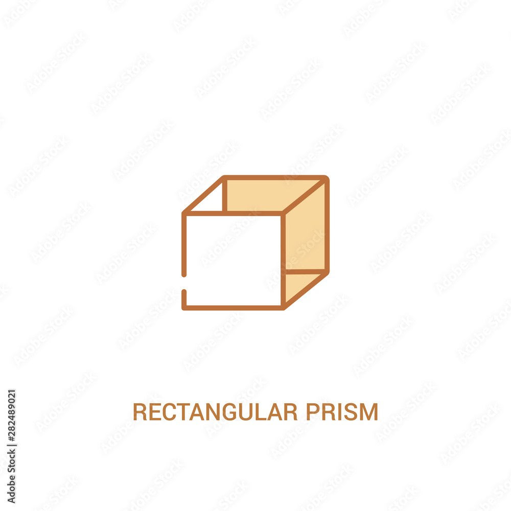 Aufkleber rectangular prism volume concept 2 colored icon. simple line element illustration. outline brown rec