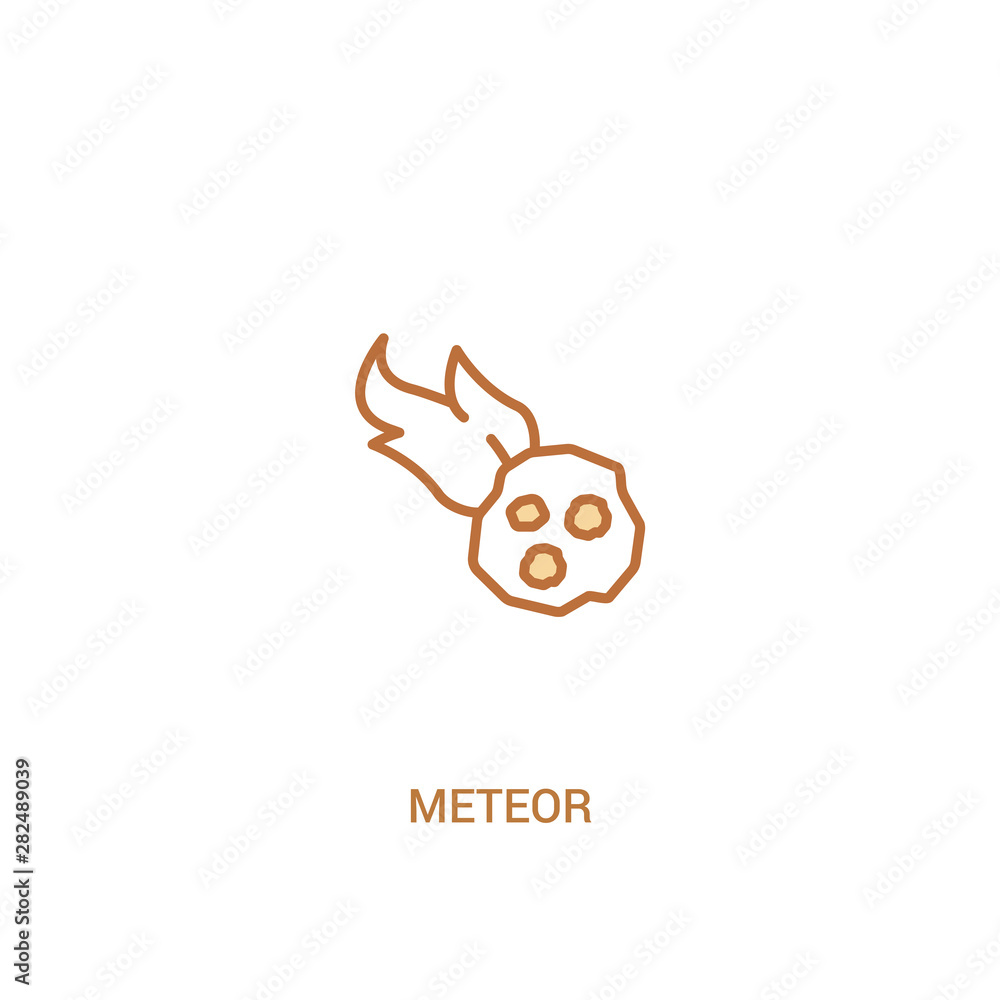 Aufkleber meteor concept 2 colored icon. simple line element illustration. outline brown meteor symbol. can be