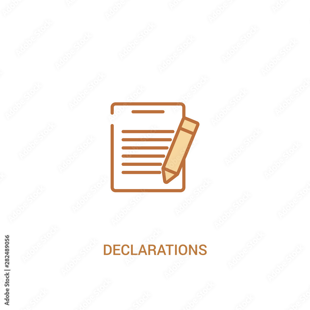 Poster declarations concept 2 colored icon. simple line element illustration. outline brown declarations sy