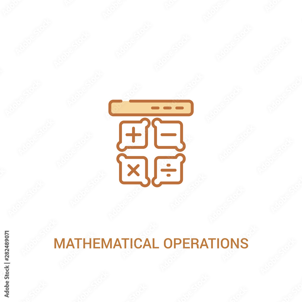 Aufkleber mathematical operations concept 2 colored icon. simple line element illustration. outline brown math