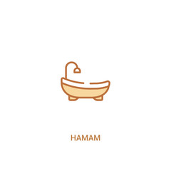 hamam concept 2 colored icon. simple line element illustration. outline brown hamam symbol. can be used for web and mobile ui/ux.