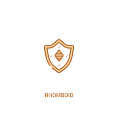 rhomboid concept 2 colored icon. simple line element illustration. outline brown rhomboid symbol. can be used for web and mobile ui/ux.