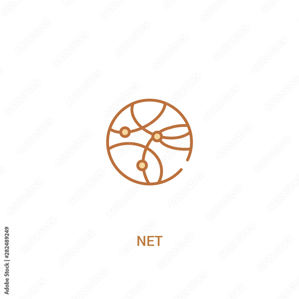 Poster net concept 2 colored icon. simple line element illustration. outline brown net symbol. can be used 