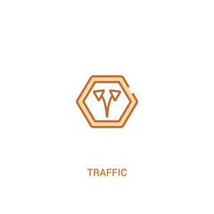 traffic concept 2 colored icon. simple line element illustration. outline brown traffic symbol. can be used for web and mobile ui/ux.