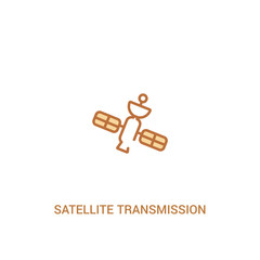 satellite transmission concept 2 colored icon. simple line element illustration. outline brown satellite transmission symbol. can be used for web and mobile ui/ux.