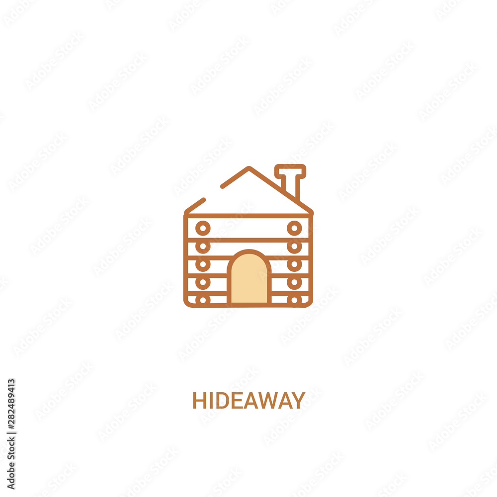 Poster hideaway concept 2 colored icon. simple line element illustration. outline brown hideaway symbol. ca