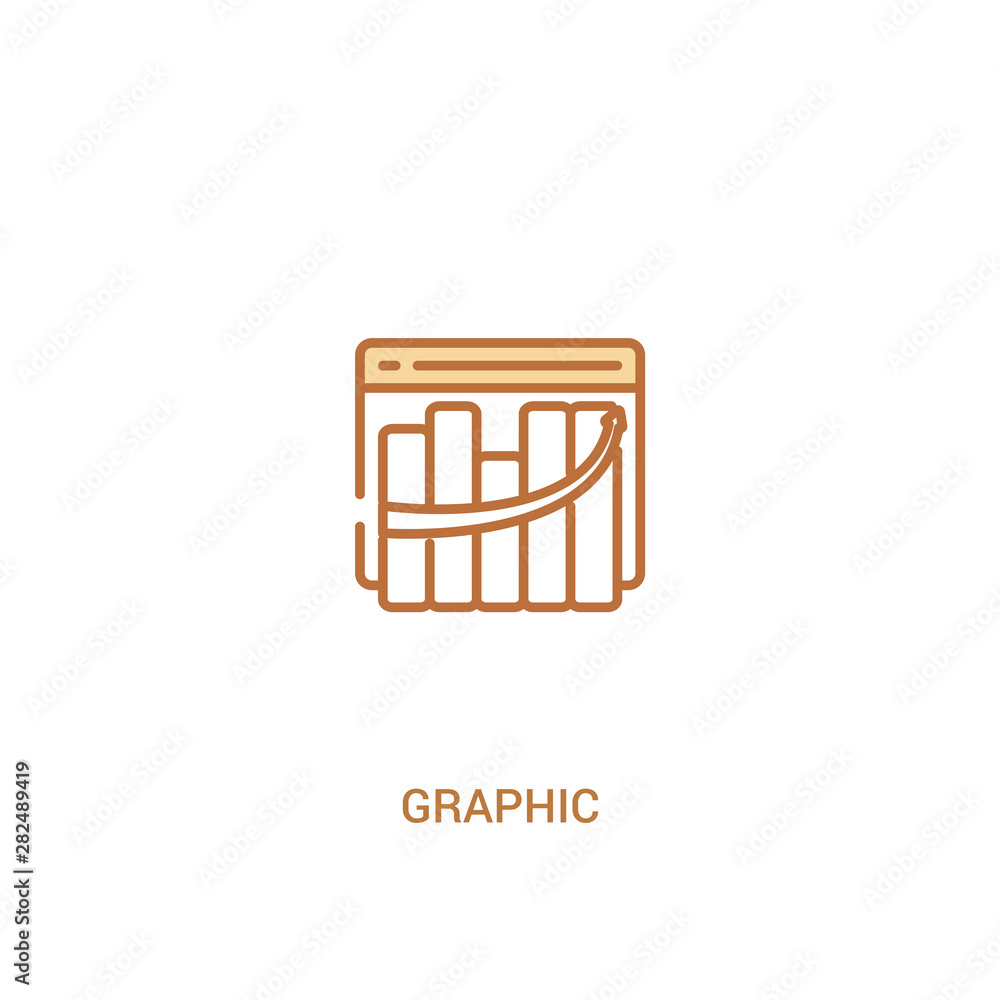 Poster graphic concept 2 colored icon. simple line element illustration. outline brown graphic symbol. can 