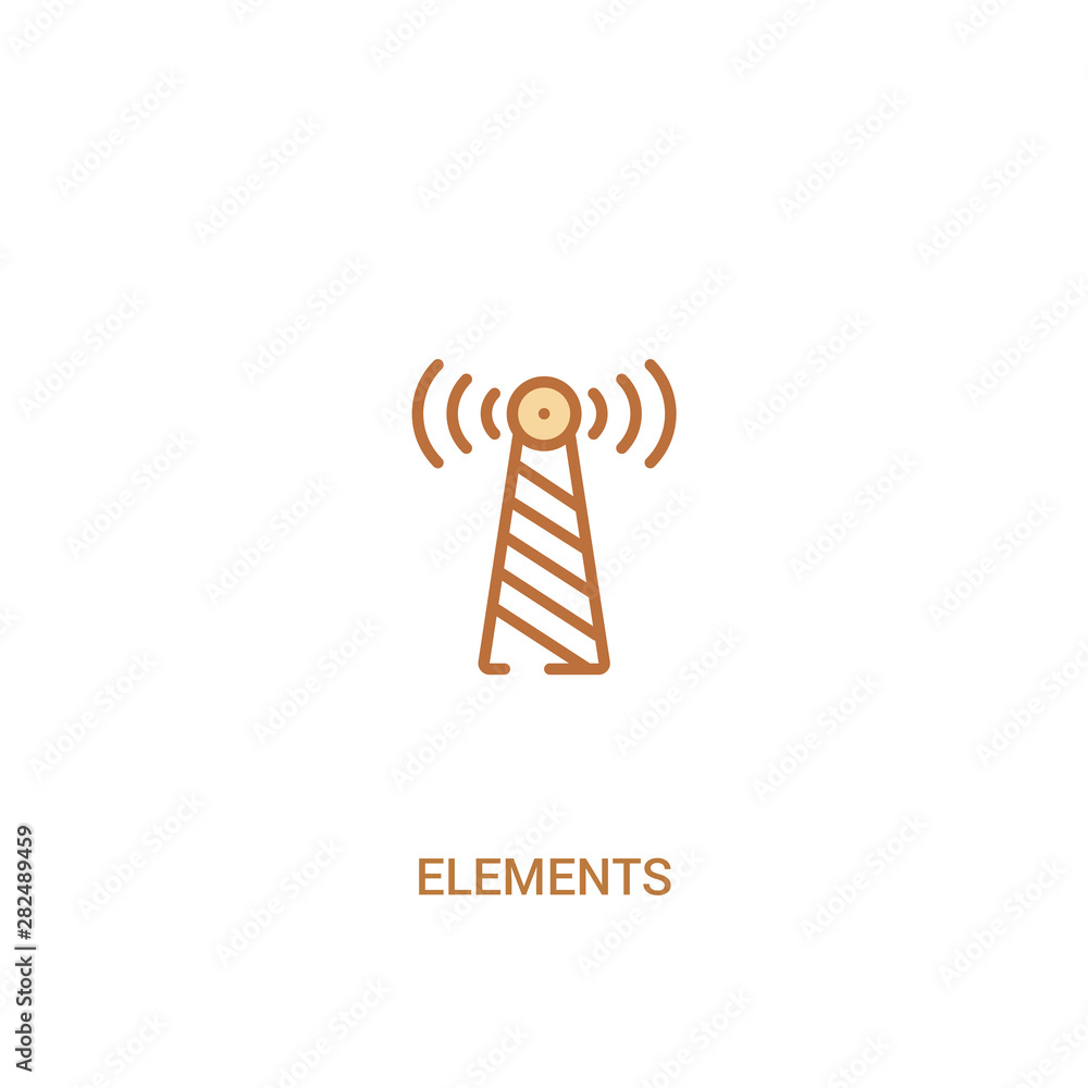 Poster elements concept 2 colored icon. simple line element illustration. outline brown elements symbol. ca
