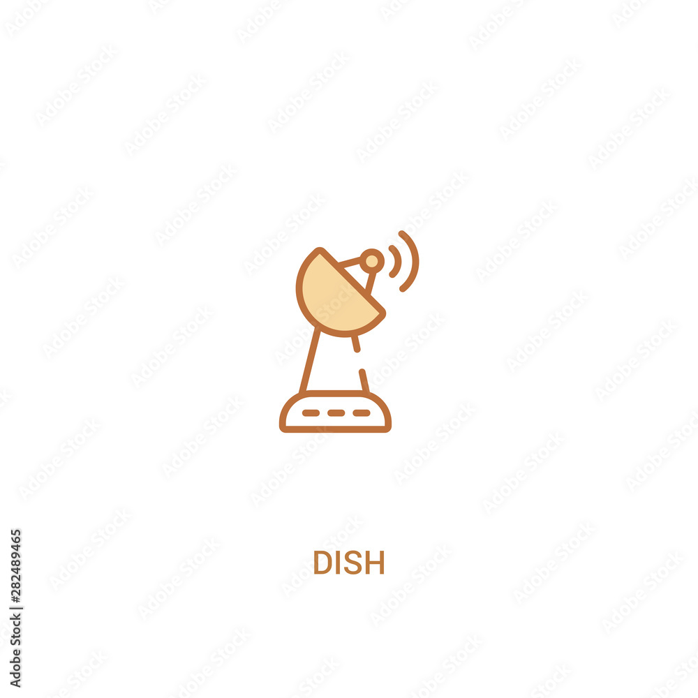 Aufkleber dish concept 2 colored icon. simple line element illustration. outline brown dish symbol. can be use
