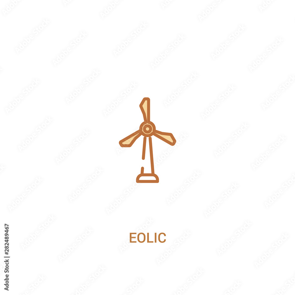 Poster eolic concept 2 colored icon. simple line element illustration. outline brown eolic symbol. can be u