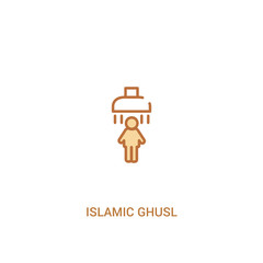 islamic ghusl concept 2 colored icon. simple line element illustration. outline brown islamic ghusl symbol. can be used for web and mobile ui/ux.