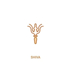 Foto op Plexiglas shiva concept 2 colored icon. simple line element illustration. outline brown shiva symbol. can be used for web and mobile ui/ux. © zaurrahimov
