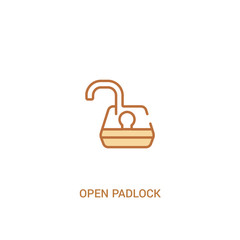 open padlock concept 2 colored icon. simple line element illustration. outline brown open padlock symbol. can be used for web and mobile ui/ux.