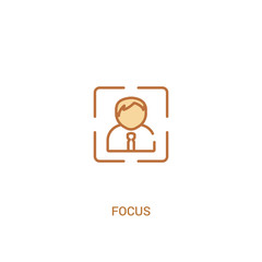 focus concept 2 colored icon. simple line element illustration. outline brown focus symbol. can be used for web and mobile ui/ux.