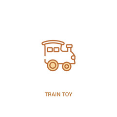 train toy concept 2 colored icon. simple line element illustration. outline brown train toy symbol. can be used for web and mobile ui/ux.