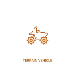 terrain vehicle concept 2 colored icon. simple line element illustration. outline brown terrain vehicle symbol. can be used for web and mobile ui/ux.